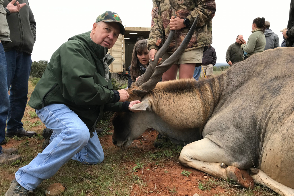 Dr. Dean Rice with antelope